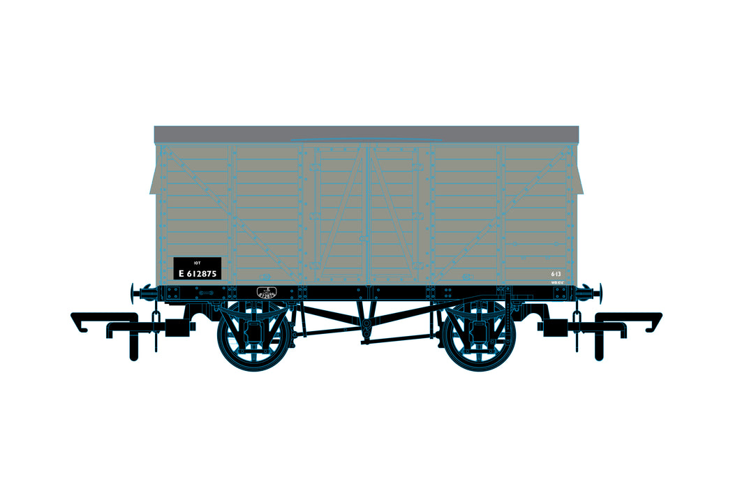 Oxford Rail GER 10t Covered Van - BR E612875