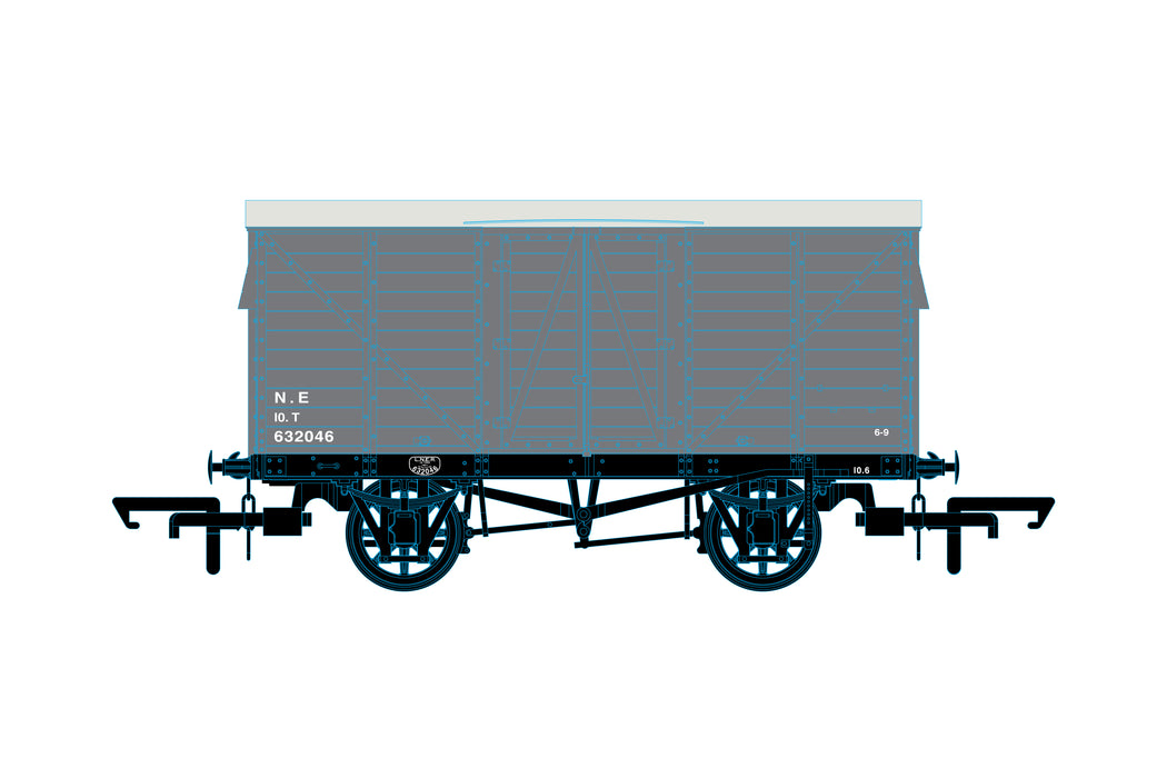 Oxford Rail GER 10t Covered Van - LNER (post 1936) 632046