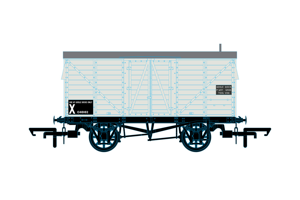 Oxford Rail GER 10t Covered Van - P Way Tool Van Goole Dock 040102