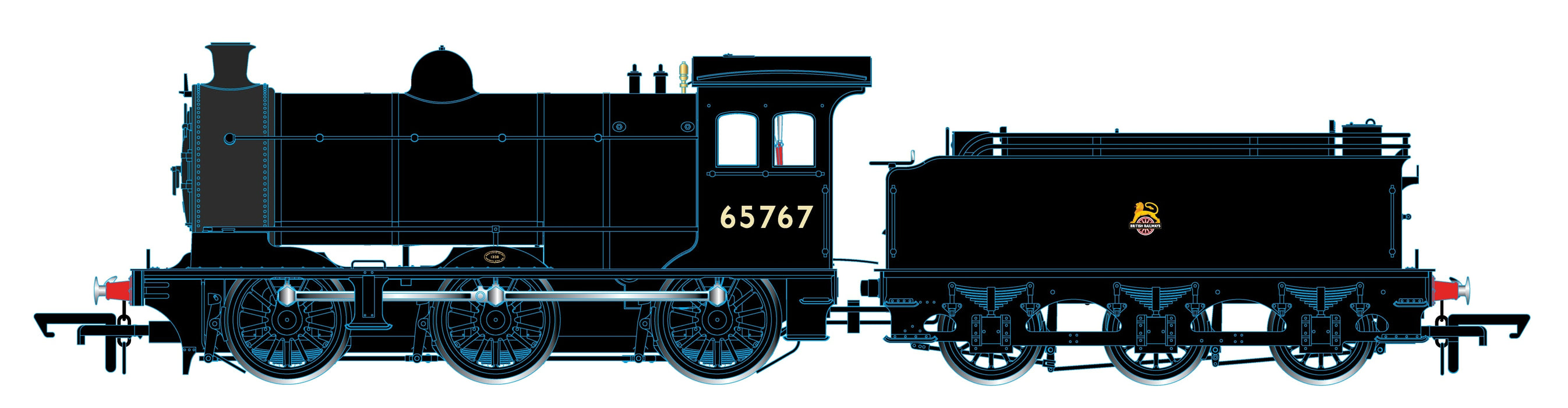 BR Early (plain black) 65767 0-6-0 Class J26