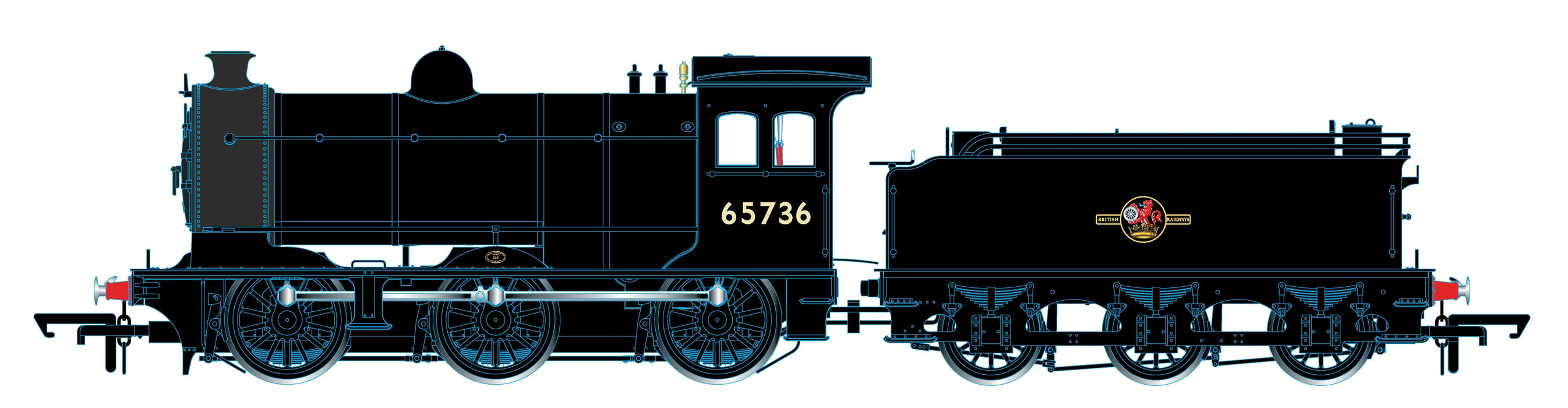 BR Late (plain black) 65736 0-6-0 Class J26