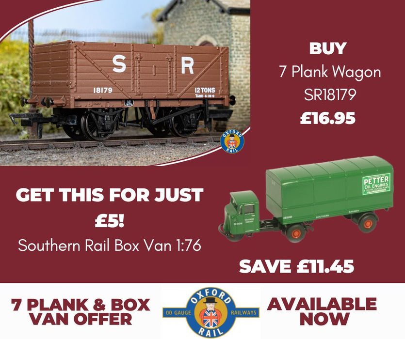 7 Plank Wagon SR18179 & £5 Box Van