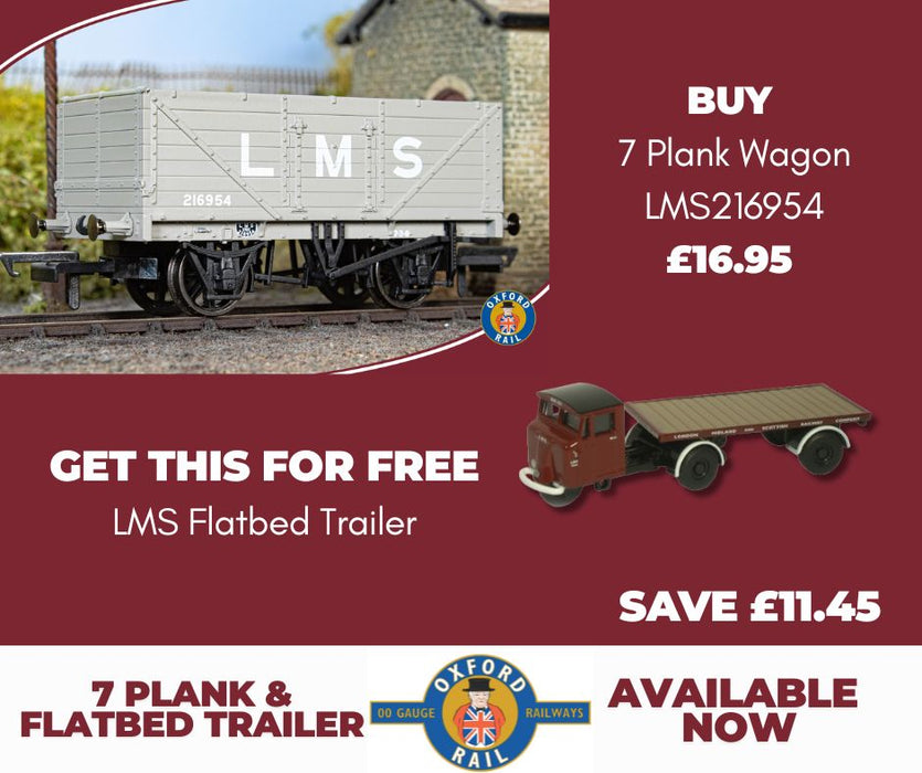 7 Plank Wagon LMS216954 with FREE LMS Flatbed Trailer