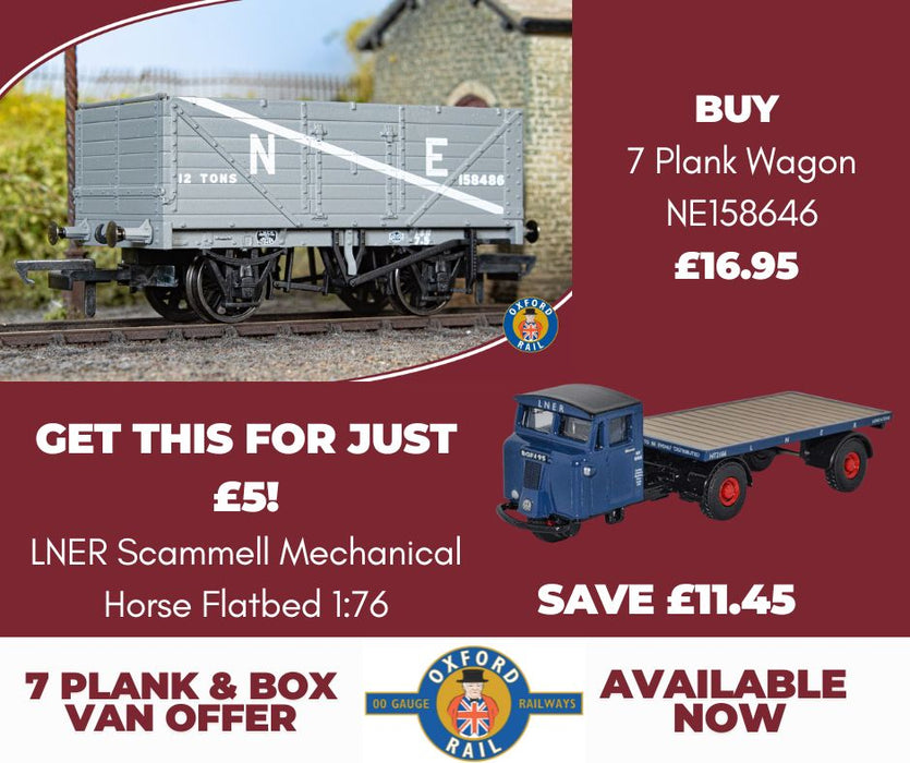 7 Plank Wagon NE158646  & £5 Mechanical Horse Flatbed