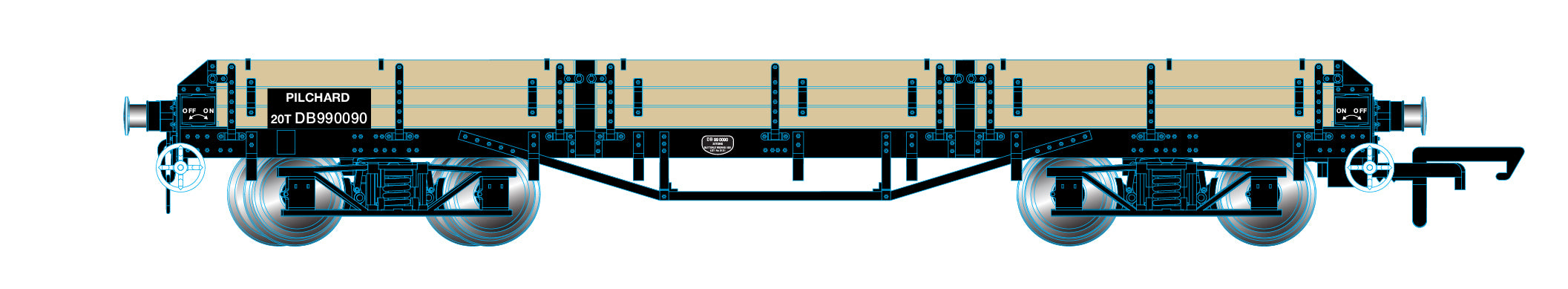 Oxford Rail Pilchard Wagon - BR Unpainted Wood DB990090 1:76