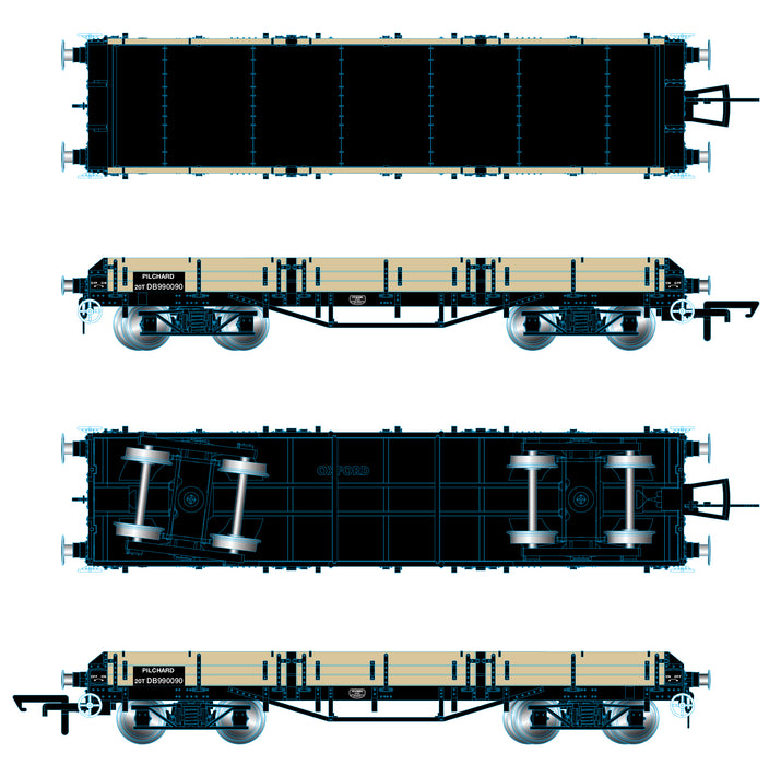 Oxford Rail Pilchard Wagon - BR Unpainted Wood DB990090 1:76