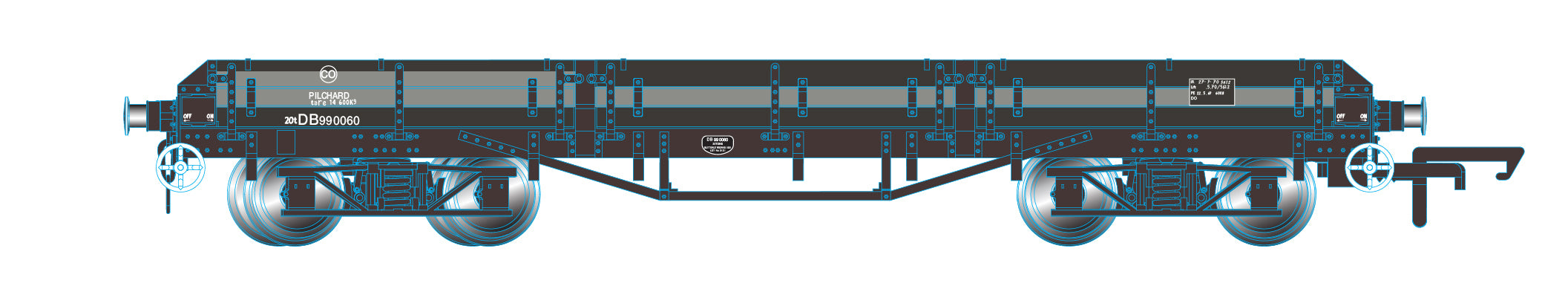 Oxford Rail Pilchard Wagon - BR Weathered DB990060 1:76