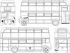 Oxford Diecast London Transport Routemaster Bus Outleine Drawing