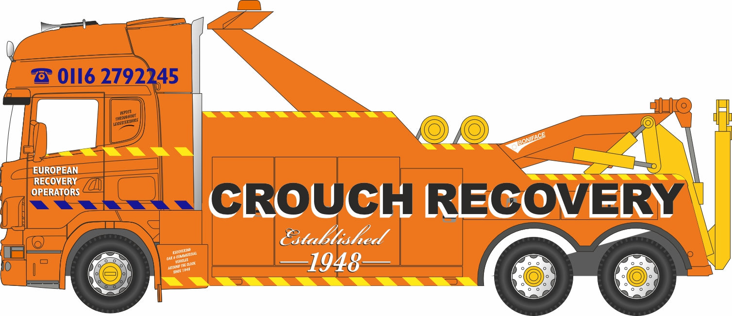 Oxford Diecast Crouch Recovery Scania Topline Recovery Truck - 1:76 Scale Left