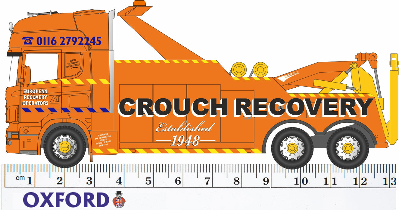 Oxford Diecast Crouch Recovery Scania Topline Recovery Truck - 1:76 Scale Measurements