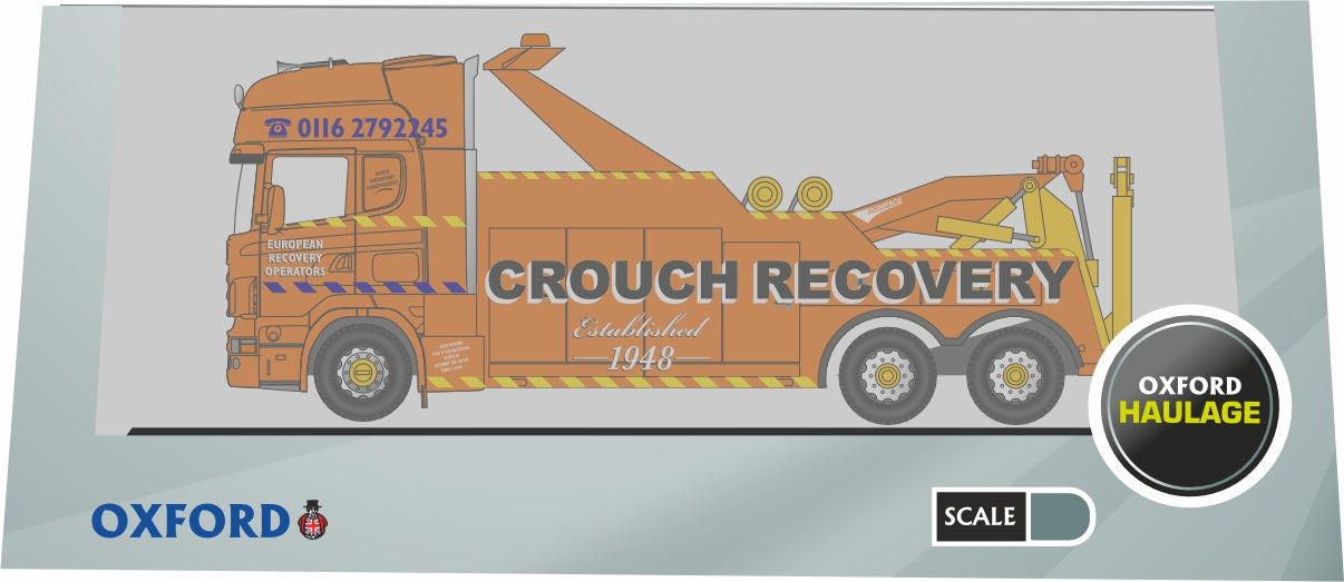 Oxford Diecast Crouch Recovery Scania Topline Recovery Truck - 1:76 Scale Pack