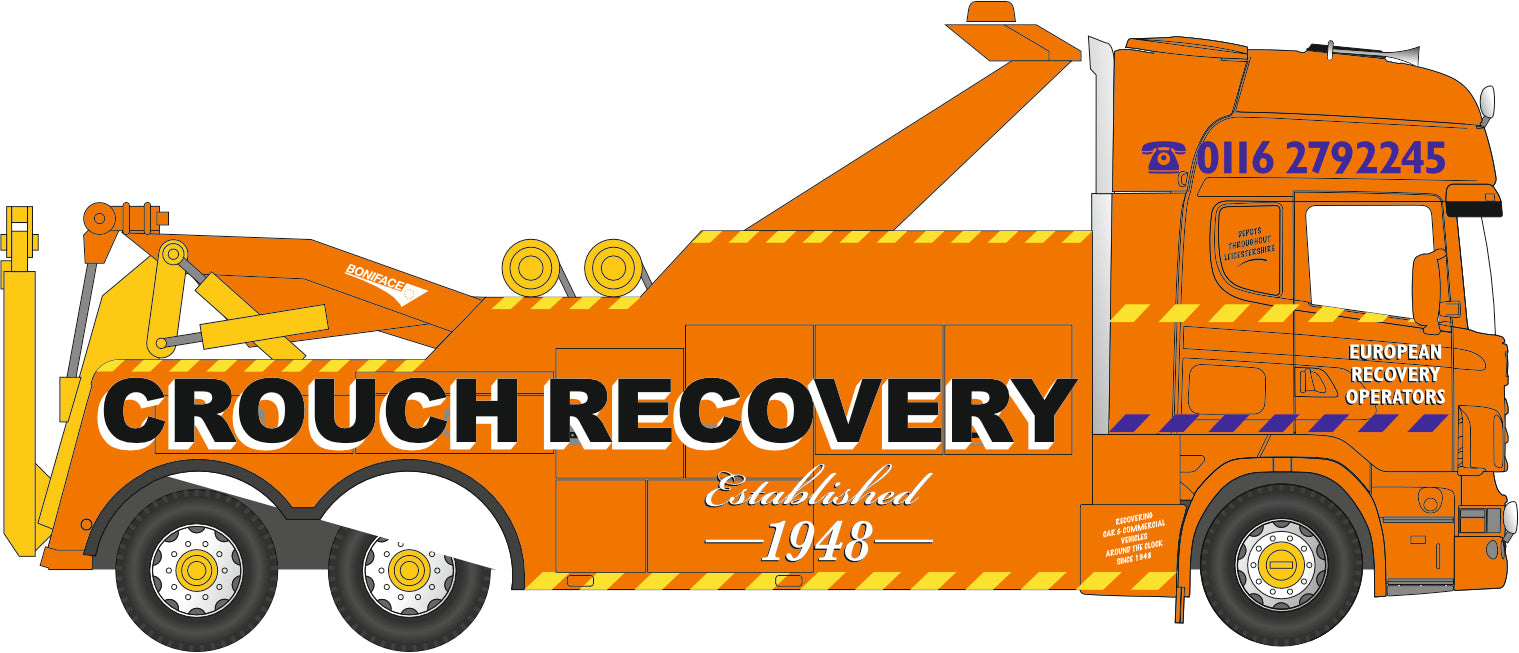 Oxford Diecast Crouch Recovery Scania Topline Recovery Truck - 1:76 Scale Right