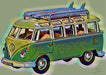 Oxford Diecast VW T1 Samba Bus/surfboards Turquoise/blue White 76VWS005 Art