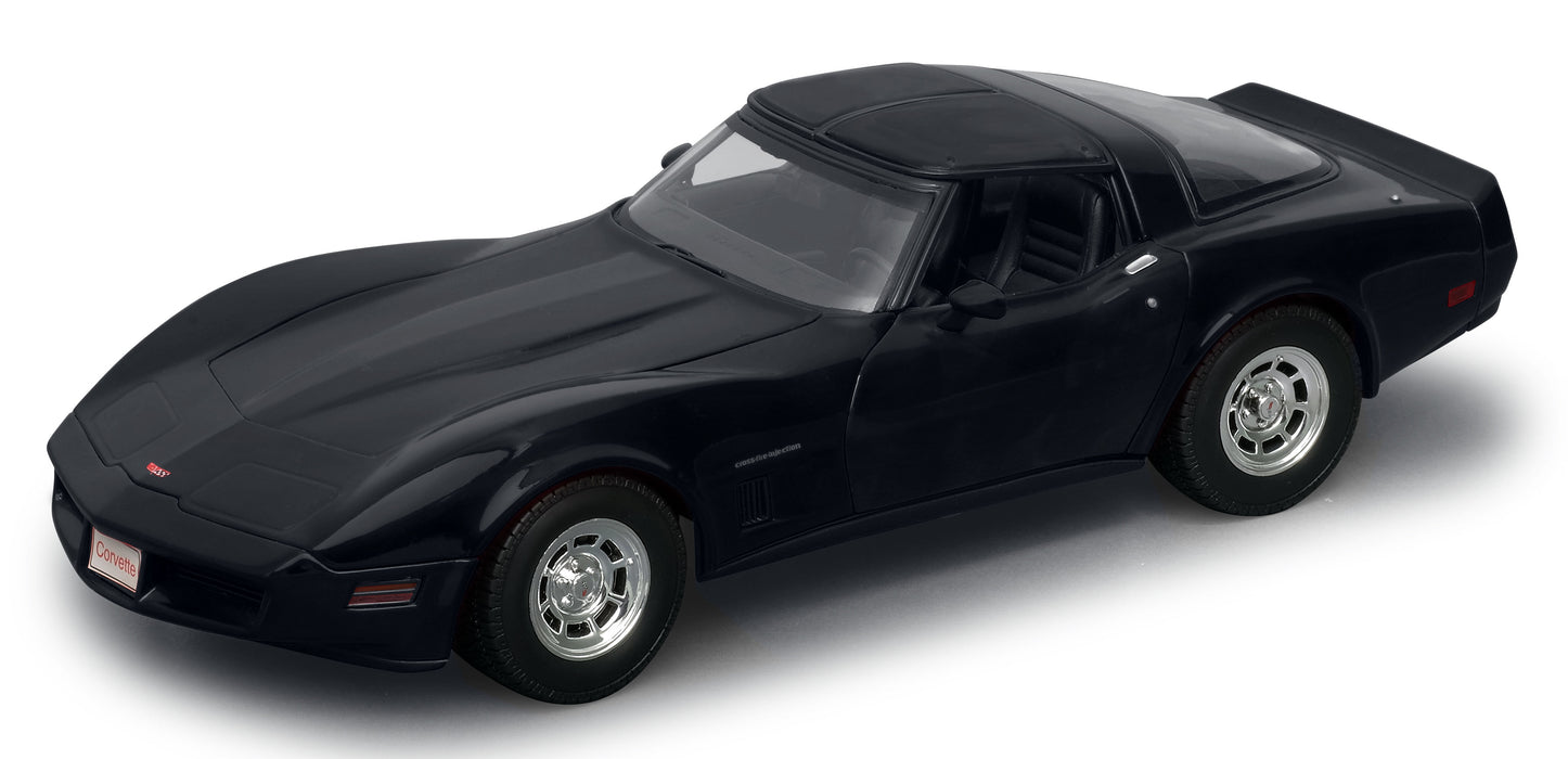 Welly Chevrolet Corvette 1982 Black - 1:18 Scale 12546WBLACK