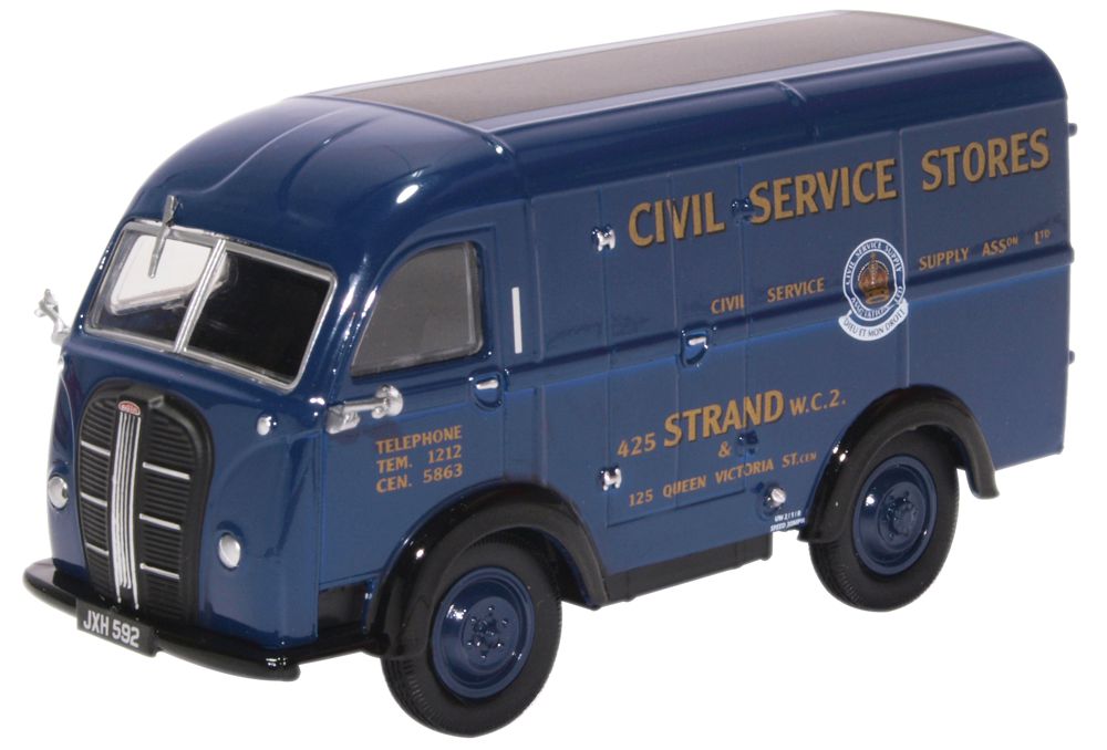 Oxford Diecast Austin Threeway Van Civil Service Stores 43AK017