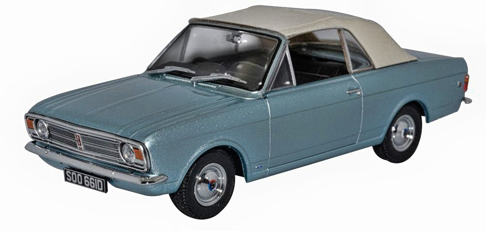Oxford Diecast Ford Cortina Mkii Crayford Convertible Blue Mink 43CCC001A