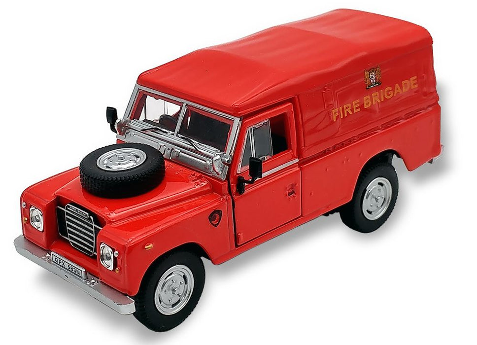 Cararama Land Rover Series 3 109 Soft Top Red Fire Brigade 1:43 '451750