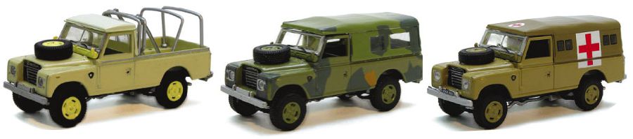 Cararama Land Rover 3 piece Set - 1:72 Scale 713PND011