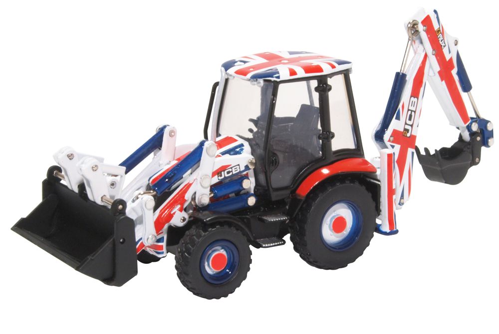 Oxford Diecast JCB 3CX Eco Backhoe Loader Union Jack Livery 763CX002