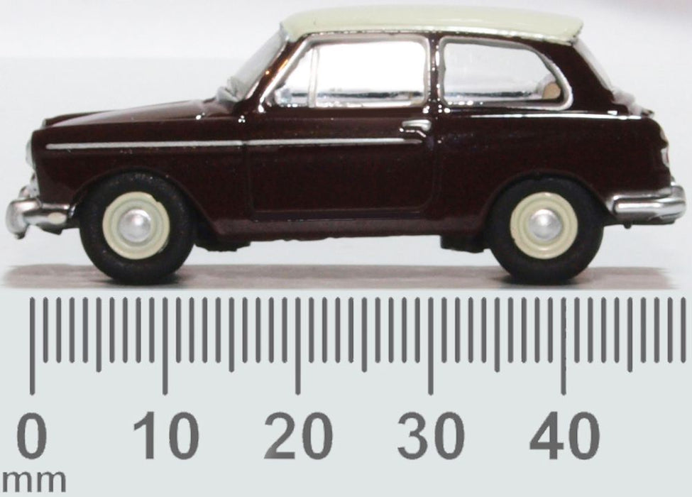 Oxford Diecast Austin A40 MKII Maroon Black  & Snowberry White 76AA007