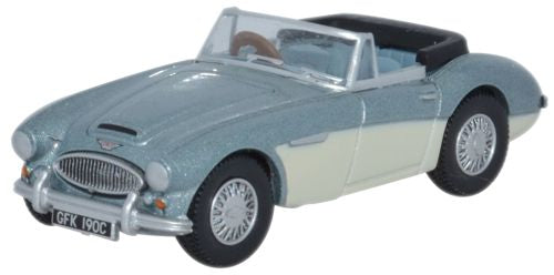 Oxford Diecast Austin Healey 3000  Blue_Ivory - 1:76 Scale 76AH3001