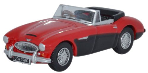 Oxford Diecast Austin-Healey 3000 Colorado Red_Black - 1:76 Scale 76AH3002