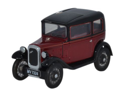 Oxford Diecast Austin Seven RN Saloon Maroon - 1:76 Scale 76ASS003