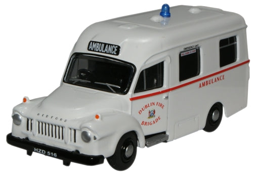 Oxford Diecast Dublin Fire Brigade Bedford J1 Lomas Ambulance - 1:76 S 76BED003