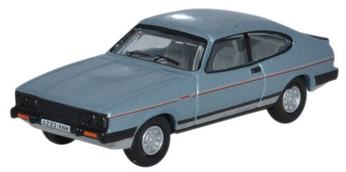 Oxford Diecast Ford Capri MkIII Caspian Blue/Strato Silver - 1:76 Scal 76CAP006