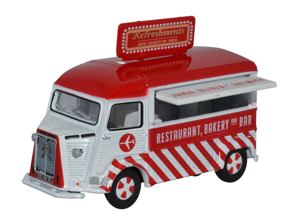 OXFORD DIECAST 1:76 Scale Citroen H Catering Van Jamie Oliver at