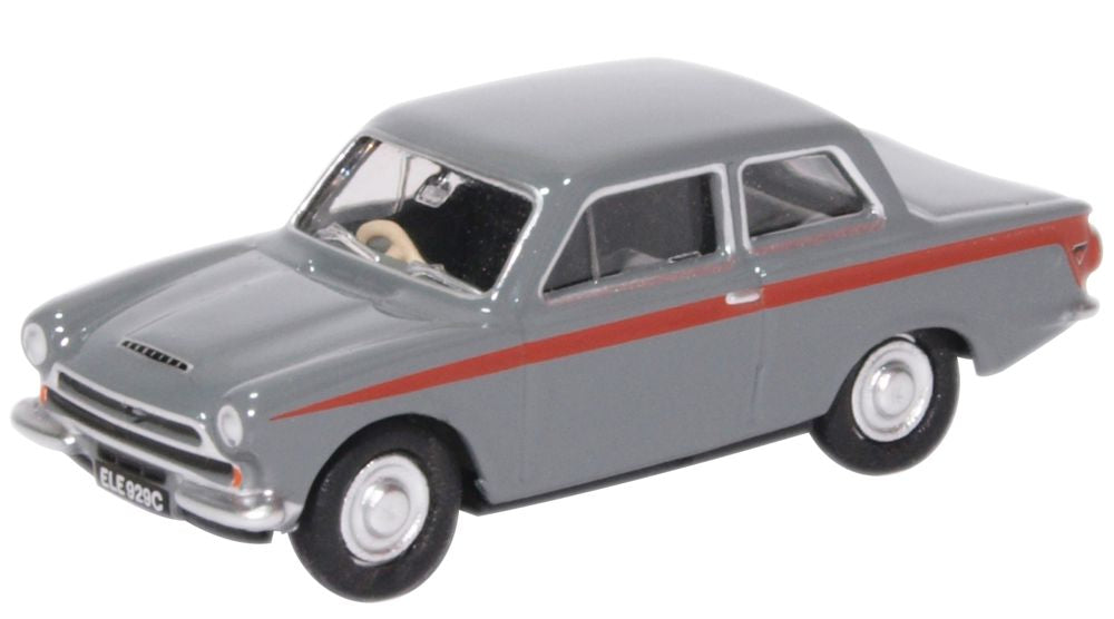 Oxford Diecast Ford Cortina MKI Lombard Grey/Red 76COR1008