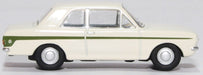 Oxford Diecast Ford Cortina MK2 Ermine White Sherwood Green 76COR2008