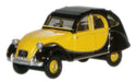 Oxford Diecast Charleston Yellow Black Citroen 2CV - 1:76 Scale 76CT002