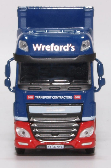 Oxford Diecast Daf XF Euro 6 Curtainside Wrefords 76DXF002