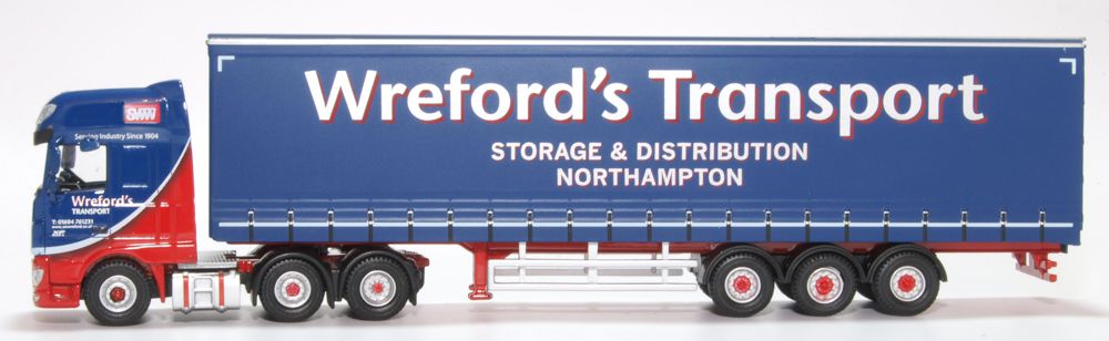 Oxford Diecast Daf XF Euro 6 Curtainside Wrefords 76DXF002