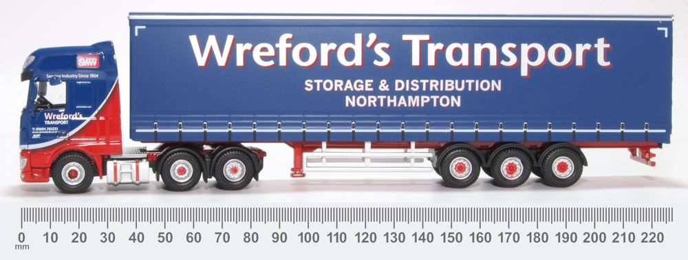 Oxford Diecast Daf XF Euro 6 Curtainside Wrefords 76DXF002