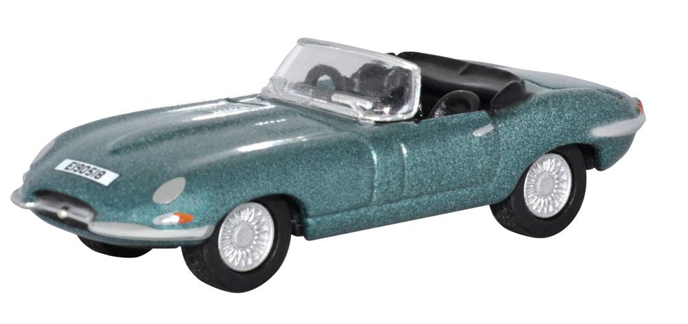 Oxford Diecast Jaguar E Type Silver Blue 76ETYP014