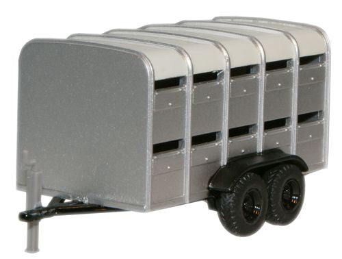 Oxford Diecast Livestock Trailer Grey - 1:76 Scale 76FARM001