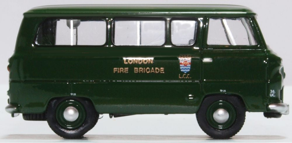 Oxford Diecast Ford 400e Minibus London Fire Brigade - Green 76FDE016