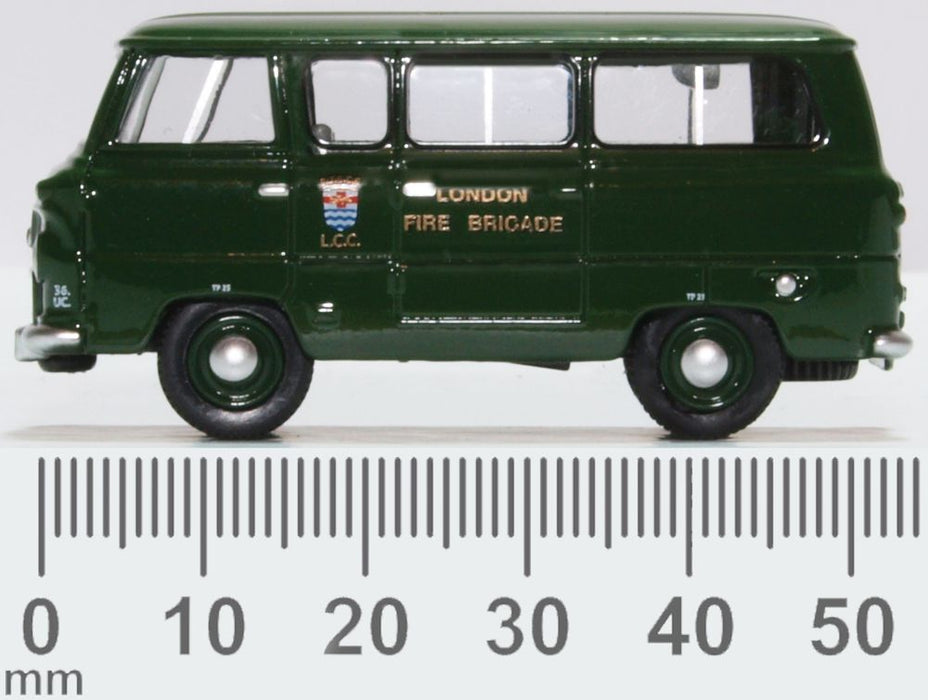Oxford Diecast Ford 400e Minibus London Fire Brigade - Green 76FDE016