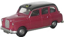 OXFORD DIECAST 76FX4003 FX4 Taxi Maroon & Black Oxford Commercials 1:76 Scale Model Taxi Theme