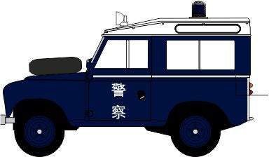 Oxford Diecast Land Rover Special for Hong Kong Police - HK Police 76LR2AS004H2