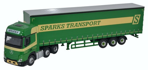 Oxford Diecast Mercedes Actros GSC Curtainside Sparks Transport 76MB006