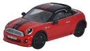 Oxford Diecast Mini Coupe Chilli Red/Black - 1:76 Scale 76MC003