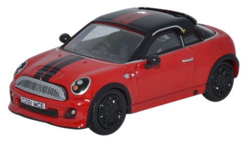 Oxford Diecast Mini Coupe Chilli Red/Black - 1:76 Scale 76MC003