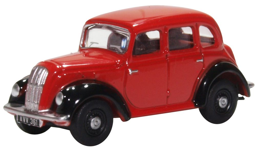 Oxford Diecast Morris Eight E Series Saloon Red/black 76MES006