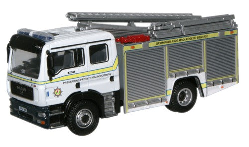 Oxford Diecast Grampian Fire & Rescue Service MAN Pump Ladder - 1:76 S 76MFE002