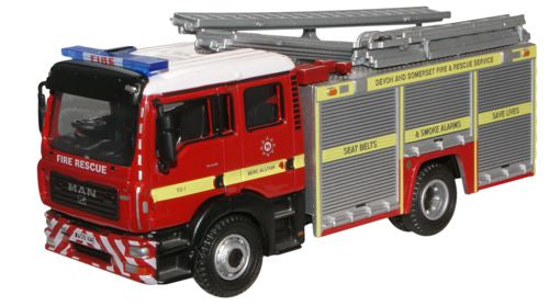 Oxford Diecast Devon and Somerset F and R MAN Pump Ladder - 1:76 Scale 76MFE004