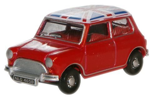 Oxford Diecast Tartan Red/Union Jack Austin Mini - 1:76 Scale 76MN001