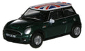 Oxford Diecast NEW Mini  BRG Metallic/Union Jack - 1:76 Scale 76NMN005